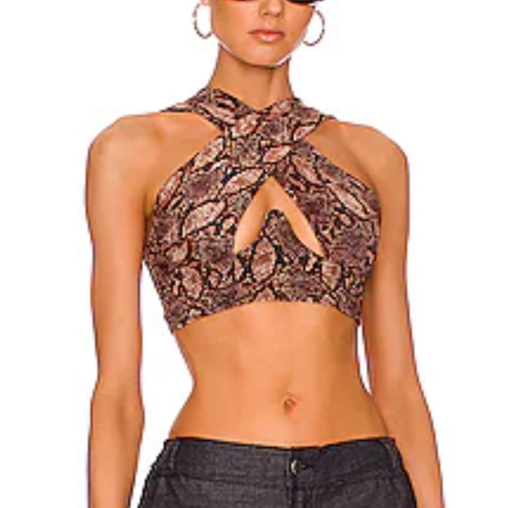 Kacie Cross Over Top in Brown